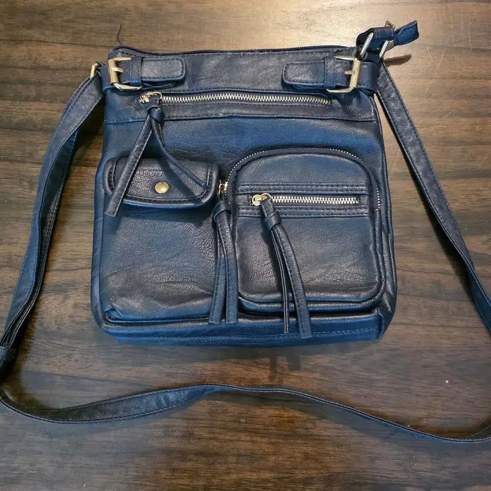 SG SUGU Katie Medium Multi-Pocket Faux Leather Crossbody Bag
